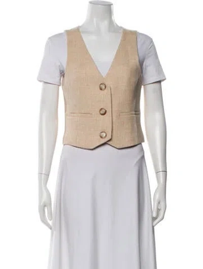 Pre-owned Sézane Virgin Wool Tweed Pattern Vest W/ Tags In Neutral