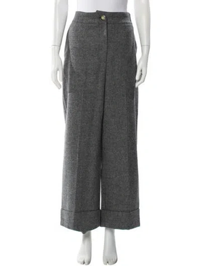 Pre-owned Sézane Virgin Wool Wide Leg Pants In Gray