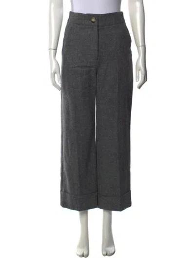 Pre-owned Sézane Virgin Wool Wide Leg Pants In Grey