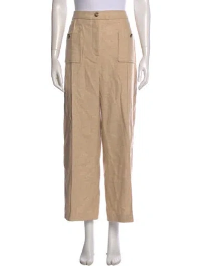 Pre-owned Sézane Virgin Wool Wide Leg Pants In Neutral