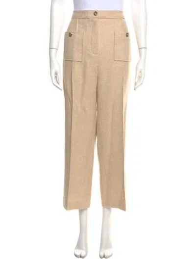 Pre-owned Sézane Virgin Wool Wide Leg Pants In Neutral