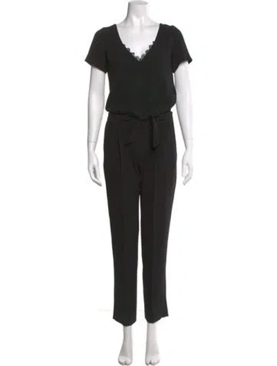 Pre-owned Sézane V-neck Jumpsuit In Black