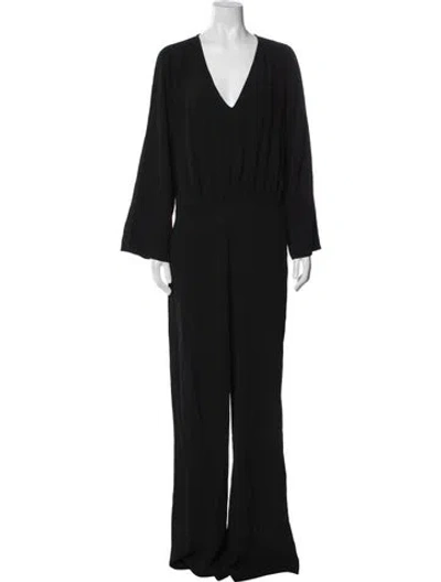 Pre-owned Sézane V-neck Jumpsuit In Black