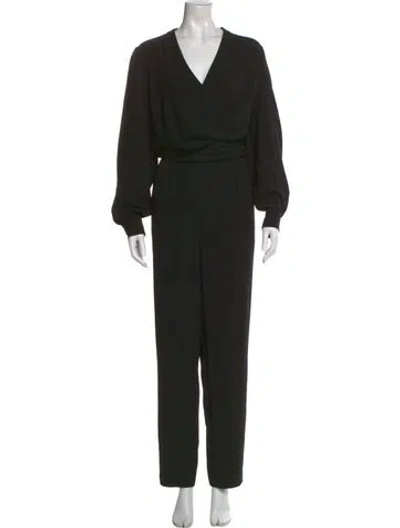 Pre-owned Sézane V-neck Jumpsuit W/ Tags In Black