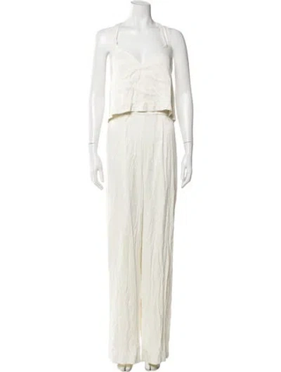 Pre-owned Sézane V-neck Jumpsuit W/ Tags In White