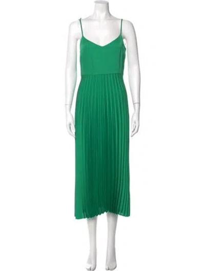 Pre-owned Sézane V-neck Long Dress In Green
