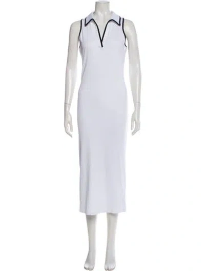 Pre-owned Sézane V-neck Long Dress W/ Tags In White