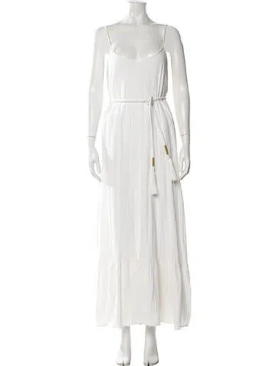 Pre-owned Sézane V-neck Long Dress In White