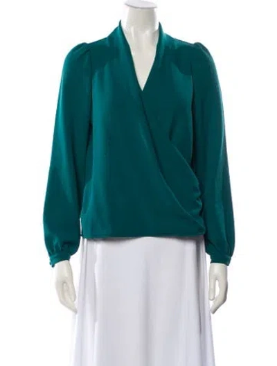 Pre-owned Sézane V-neck Long Sleeve Blouse In Multi