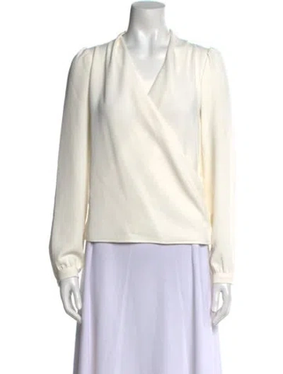 Pre-owned Sézane V-neck Long Sleeve Blouse In Neutral