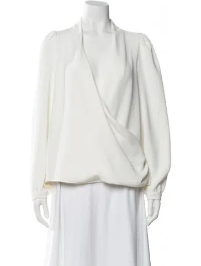 Pre-owned Sézane V-neck Long Sleeve Blouse In Neutral