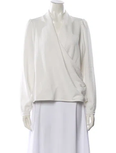 Pre-owned Sézane V-neck Long Sleeve Blouse In Neutral