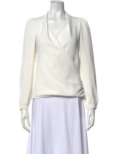 Pre-owned Sézane V-neck Long Sleeve Blouse In Neutral