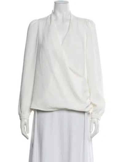 Pre-owned Sézane V-neck Long Sleeve Blouse In Neutral