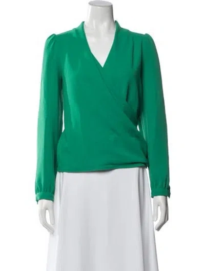Pre-owned Sézane V-neck Long Sleeve Blouse W/ Tags In Green
