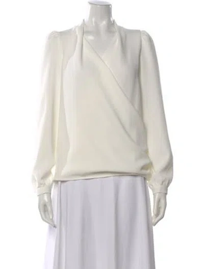 Pre-owned Sézane V-neck Long Sleeve Blouse W/ Tags In Neutral