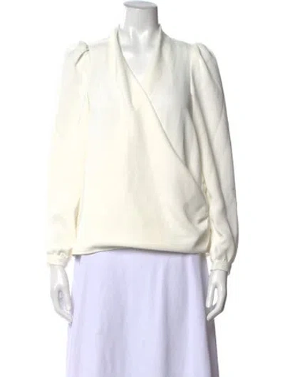 Pre-owned Sézane V-neck Long Sleeve Blouse W/ Tags In Neutral