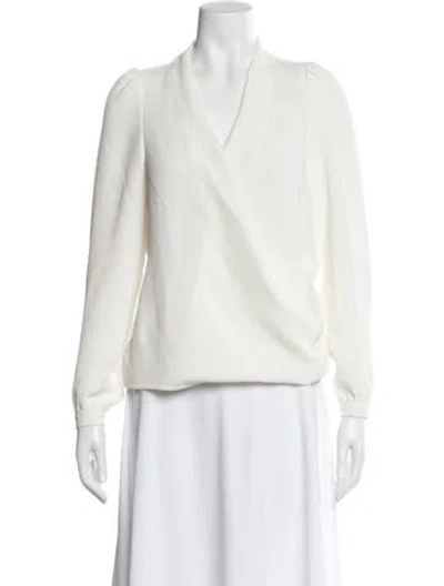 Pre-owned Sézane V-neck Long Sleeve Blouse In White