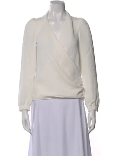 Pre-owned Sézane V-neck Long Sleeve Blouse In White
