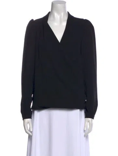 Pre-owned Sézane V-neck Long Sleeve Sweatshirt In Black