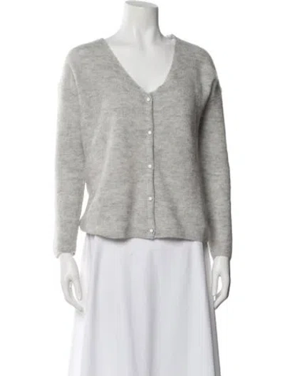 Pre-owned Sézane V-neck Long Sleeve Top In Gray