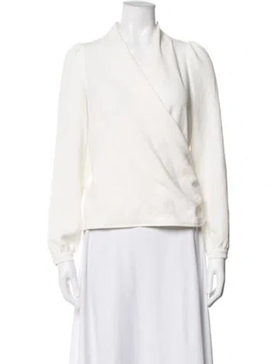 Pre-owned Sézane V-neck Long Sleeve Top In Neutrals