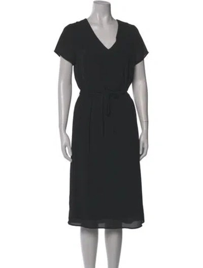 Pre-owned Sézane V-neck Midi Length Dress In Gray