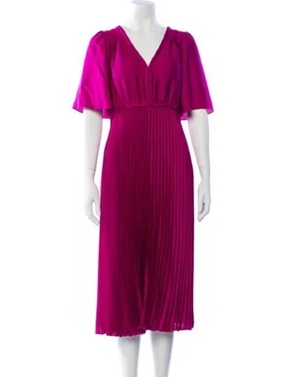 Pre-owned Sézane V-neck Midi Length Dress In Pink