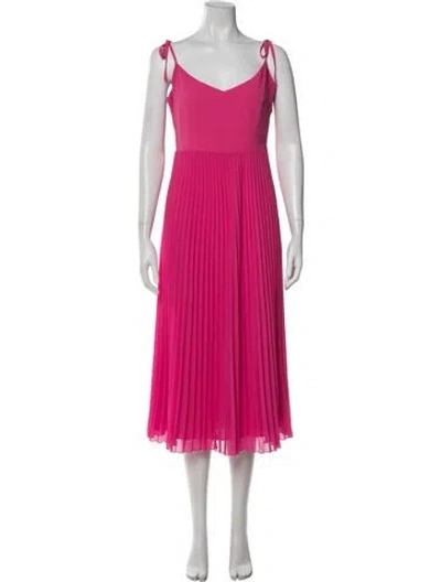 Pre-owned Sézane V-neck Midi Length Dress In Pink