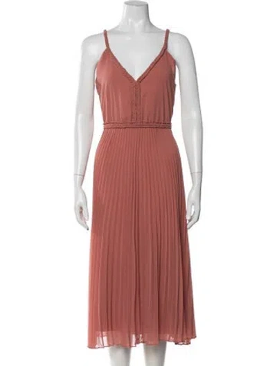 Pre-owned Sézane V-neck Midi Length Dress In Pink