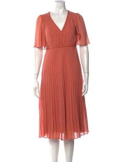 Pre-owned Sézane V-neck Midi Length Dress In Pink
