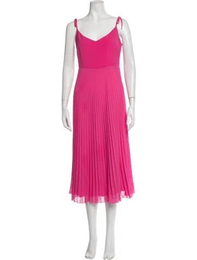 Pre-owned Sézane V-neck Midi Length Dress In Pink