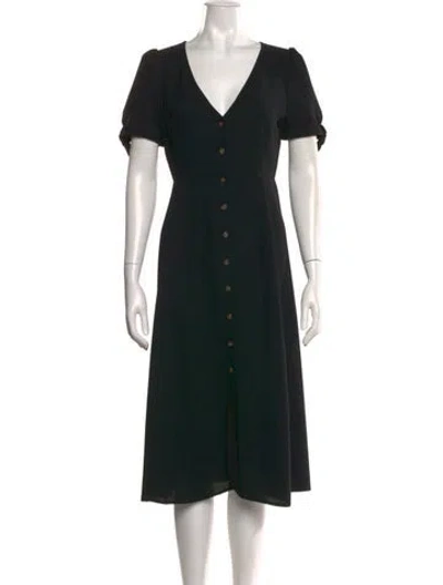 Pre-owned Sézane V-neck Midi Length Dress W/ Tags In Black