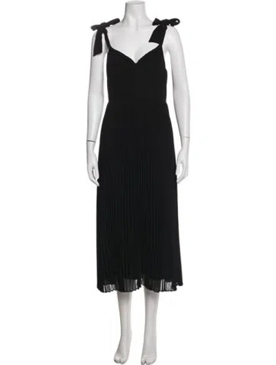 Pre-owned Sézane V-neck Midi Length Dress W/ Tags In Black