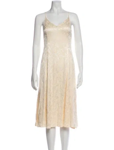 Pre-owned Sézane V-neck Midi Length Dress W/ Tags In Neutral