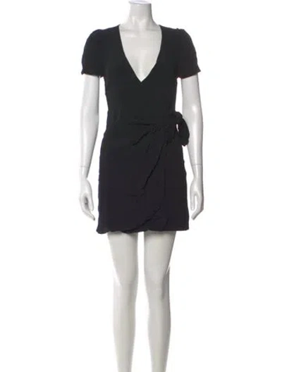 Pre-owned Sézane V-neck Mini Dress In Black