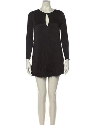 Pre-owned Sézane V-neck Mini Dress In Black