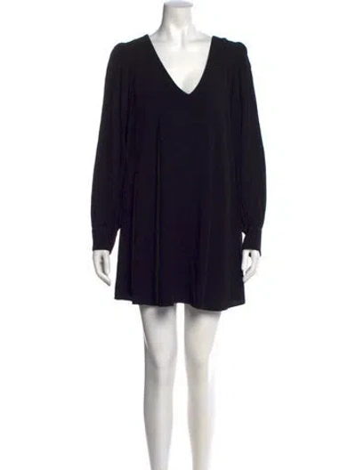 Pre-owned Sézane V-neck Mini Dress In Black