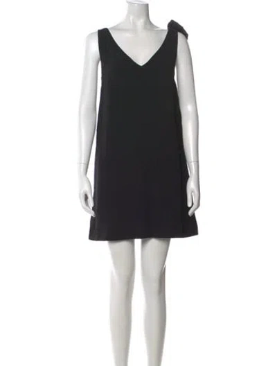 Pre-owned Sézane V-neck Mini Dress In Black
