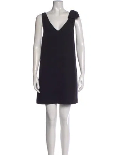 Pre-owned Sézane V-neck Mini Dress In Black