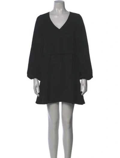 Pre-owned Sézane V-neck Mini Dress In Black