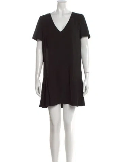 Pre-owned Sézane V-neck Mini Dress In Black
