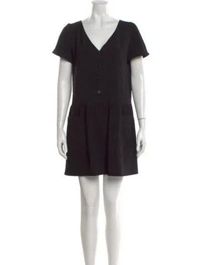 Pre-owned Sézane V-neck Mini Dress In Black