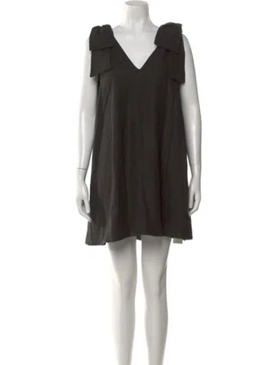 Pre-owned Sézane V-neck Mini Dress In Black