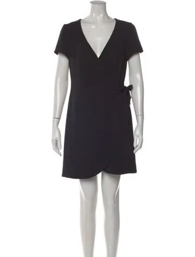 Pre-owned Sézane V-neck Mini Dress In Black
