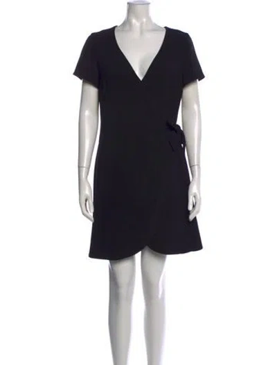 Pre-owned Sézane V-neck Mini Dress In Black