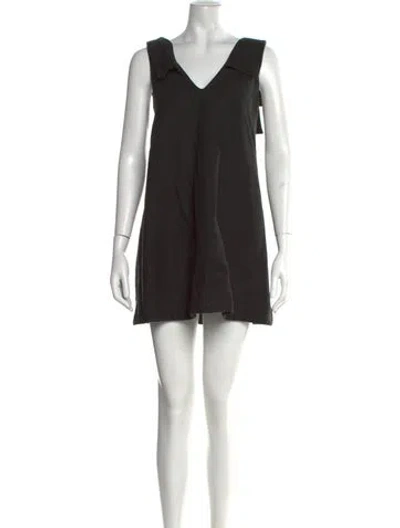 Pre-owned Sézane V-neck Mini Dress In Black