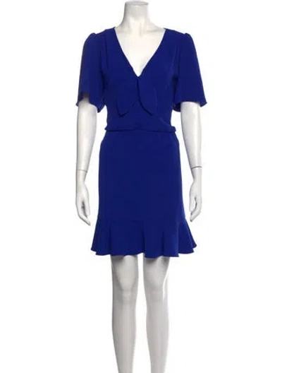 Pre-owned Sézane V-neck Mini Dress In Blue