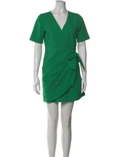 Pre-owned Sézane V-neck Mini Dress In Green