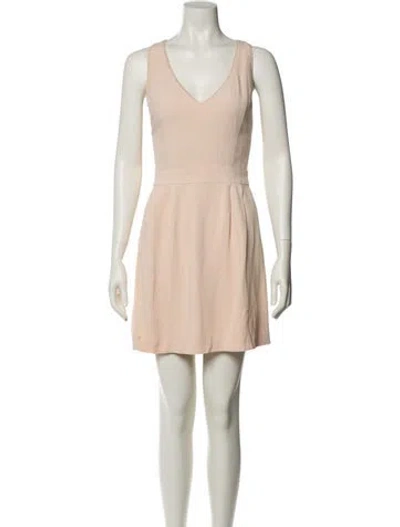 Pre-owned Sézane V-neck Mini Dress In Neutral